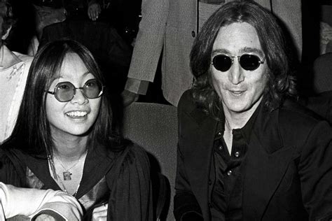 John Lennon and Yoko Ono posing naked, c. 1975 (b/w photo)